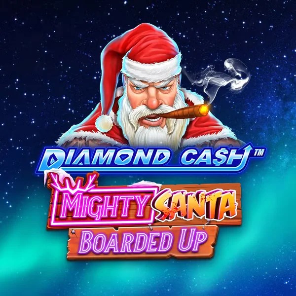 Diamond Cash Mighty Santa Boarded Up slot visual from Greentube available on telbets.eu